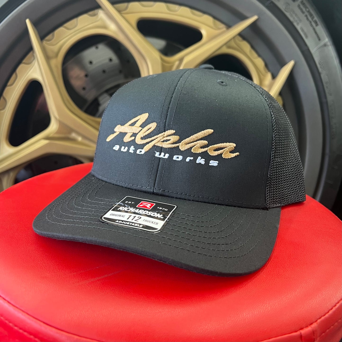 Alpha Auto Works Mesh Snapback Hat - Richardson Style 112