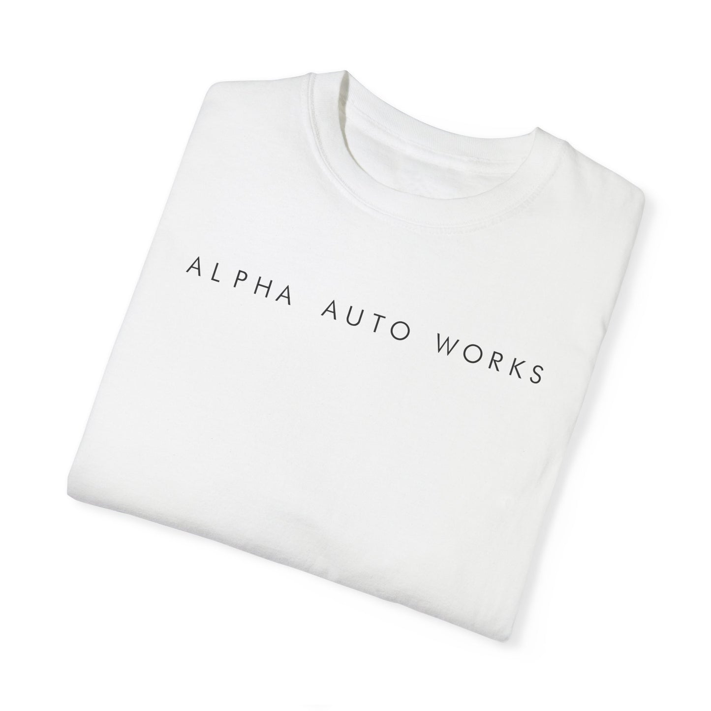 Alpha Auto Works White Logo T-Shirt