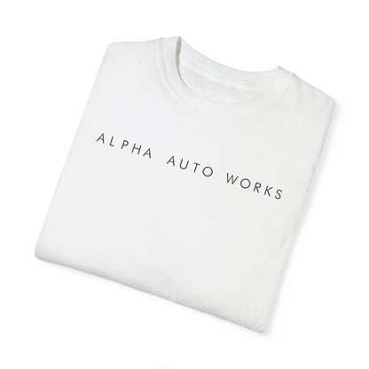 Alpha Auto Works White Logo T-Shirt