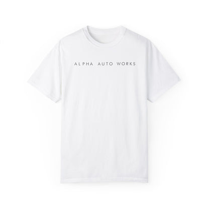 Alpha Auto Works White Logo T-Shirt